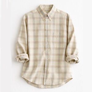 Ermenegildo Zegna Plaid Multi Long Sleeve Button Down Cotton Shirt L Italy